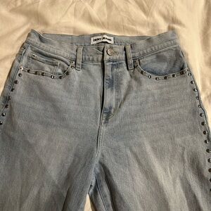 DKNY Light Blue Straight Leg Jeans with Stud Details